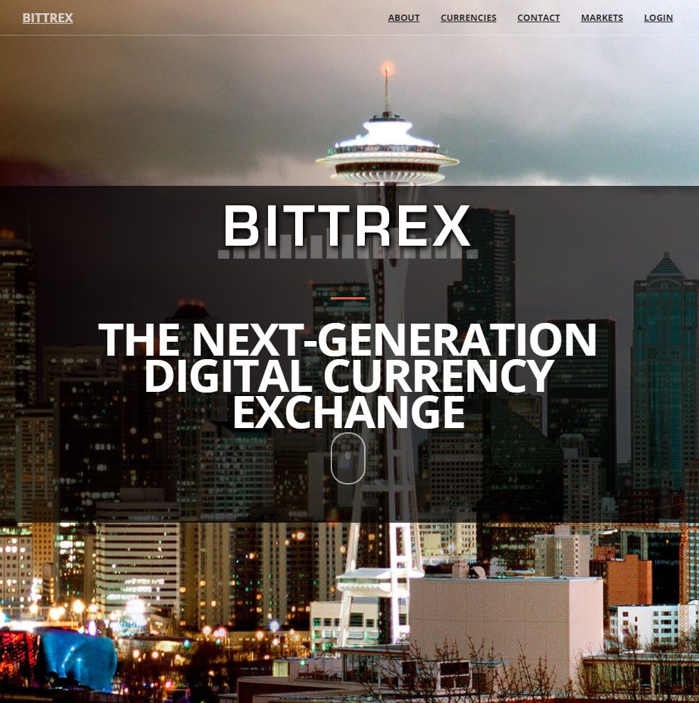 bittrexのWEBサイト画像